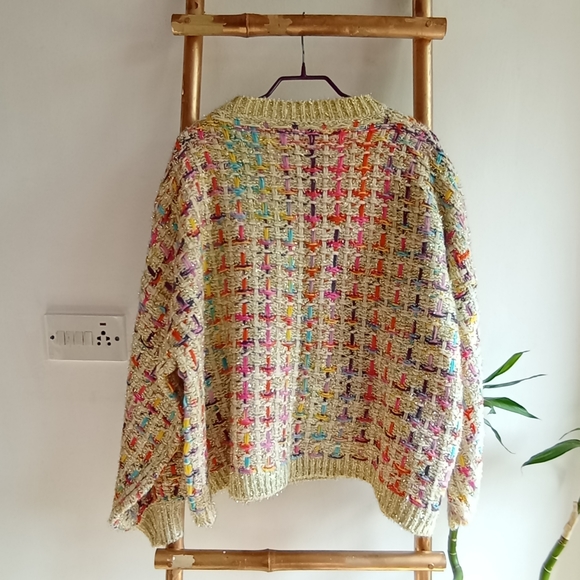 Sparkling Knitted Boxy Oversized Sweater - Picture 10 of 13